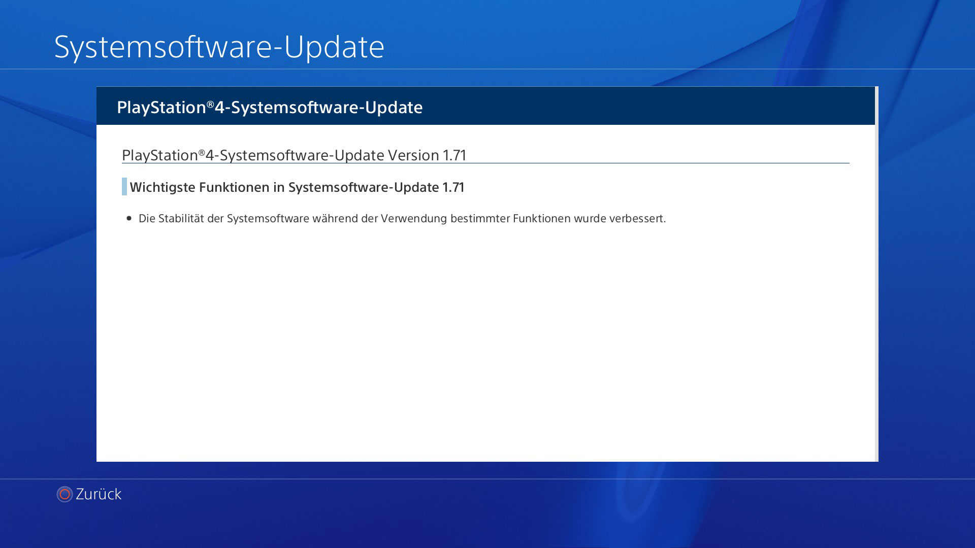 Firmware Update 1.71 ist online